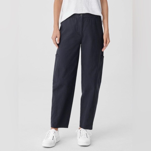 Eileen Fisher Cotton Hemp Stretch Lantern Pant Women’s Sz L - Picture 1 of 11